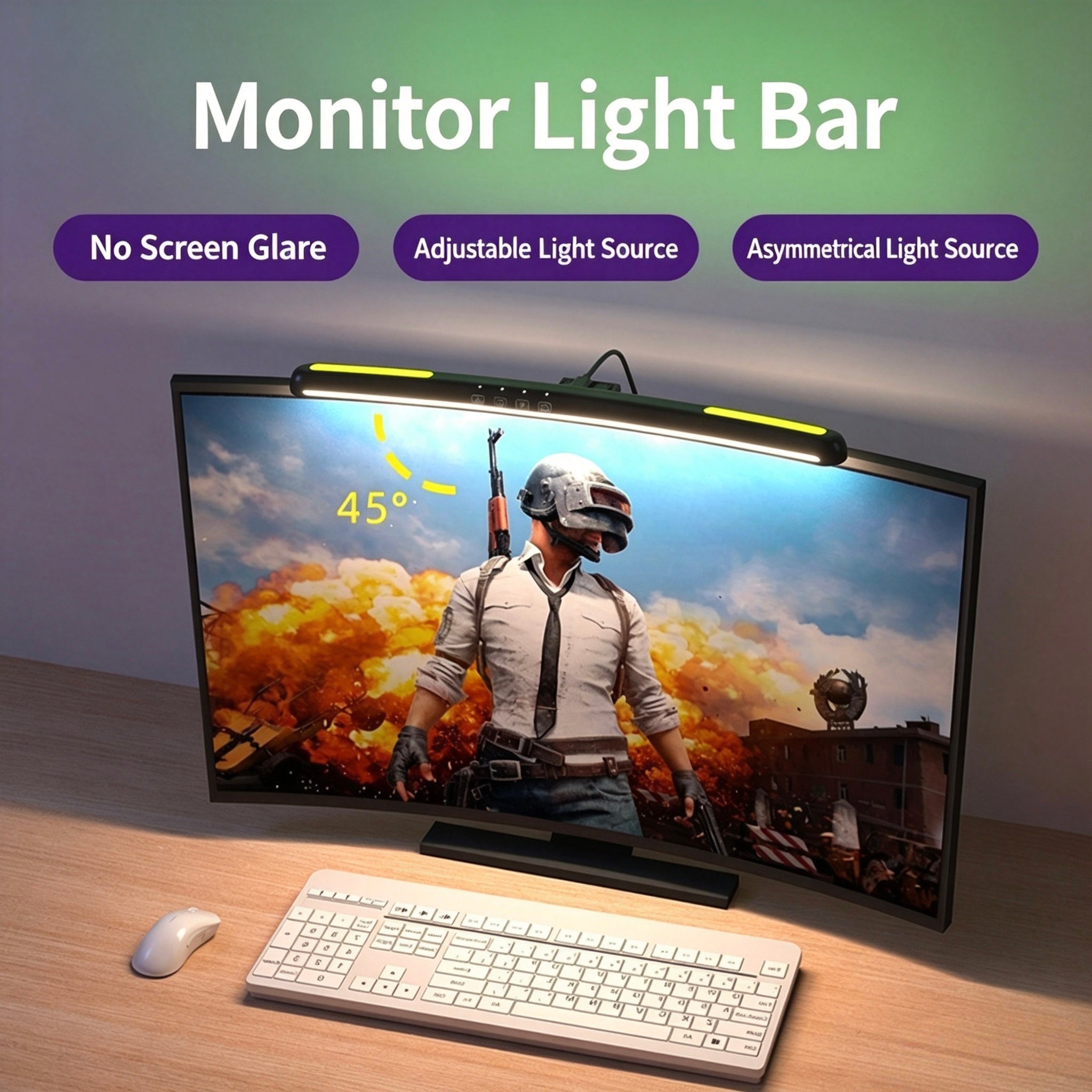 Curved Monitor Light Bar - RGB Gaming Setup Light